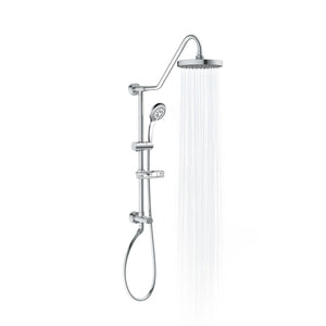 PULSE ShowerSpas Shower System - Kauai III Shower System 1011-1.8GPM - with 8" Rain showerhead with soft tips, Five-function hand shower with 59" double-interlocking stainless steel hose, Brass slide bar, soap dish, diverter, and shower arm - Polished Chrome - Vital Hydrotherapy