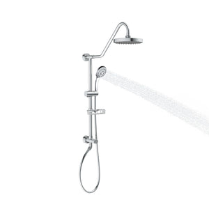 PULSE ShowerSpas Shower System - Kauai III Shower System 1011-1.8GPM - with 8" Rain showerhead with soft tips, Five-function hand shower with 59" double-interlocking stainless steel hose, Brass slide bar, soap dish, diverter, and shower arm - Polished Chrome - Vital Hydrotherapy