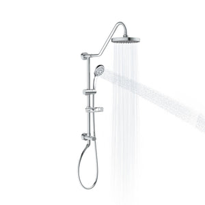 PULSE ShowerSpas Shower System - Kauai III Shower System - 8" Rain showerhead with soft tips, Five-function hand shower with 59" double-interlocking stainless steel hose, Brass slide bar, soap dish, diverter, and shower arm - Polished Chrome - 1011-III - Vital Hydrotherapy