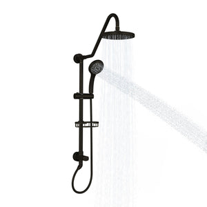 PULSE ShowerSpas Shower System - Kauai III Shower System - 8" Rain showerhead with soft tips, Five-function hand shower with 59" double-interlocking stainless steel hose, Brass slide bar, soap dish, diverter, and shower arm - Oil rubbed bronze - 1011-III - Vital Hydrotherapy