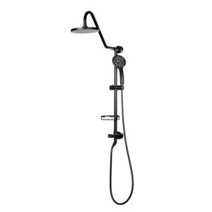PULSE ShowerSpas Shower System - Kauai III Shower System 1011-1.8GPM - with 8" Rain showerhead with soft tips, Five-function hand shower with 59" double-interlocking stainless steel hose, Brass slide bar, soap dish, diverter, and shower arm - Matte black - Vital Hydrotherapy