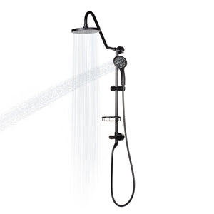 PULSE ShowerSpas Shower System - Kauai III Shower System 1011-1.8GPM - with 8" Rain showerhead with soft tips, Five-function hand shower with 59" double-interlocking stainless steel hose, Brass slide bar, soap dish, diverter, and shower arm - Matte black - Vital Hydrotherapy