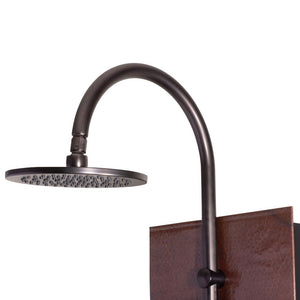 PULSE ShowerSpas Hammered Copper ORB Shower Panel - Mojave ShowerSpa - Hand-forged hammered copper panel with brass fixtures in Oil-Rubbed Bronze finish - with 8" Brass rain showerhead with soft tips - 1016 - Vital Hydrotherapy