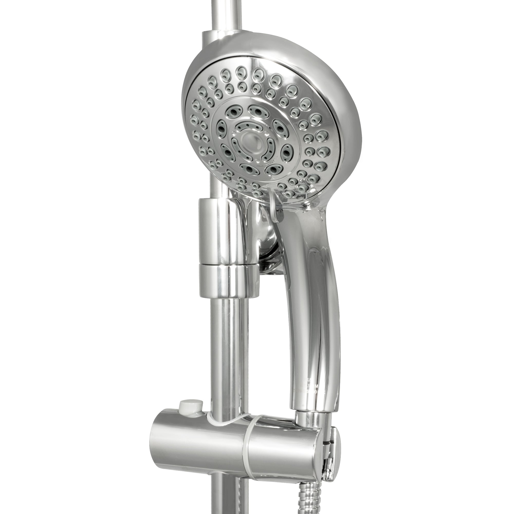 PULSE ShowerSpas Shower System - Lanikai ShowerSpa - with 8" Rain showerhead with soft tips, Five-function hand shower with 59" double-interlocking stainless steel hose, 3 dual-function body jets and diverter - Polished Chrome - 1028 - Vital Hydrotherapy