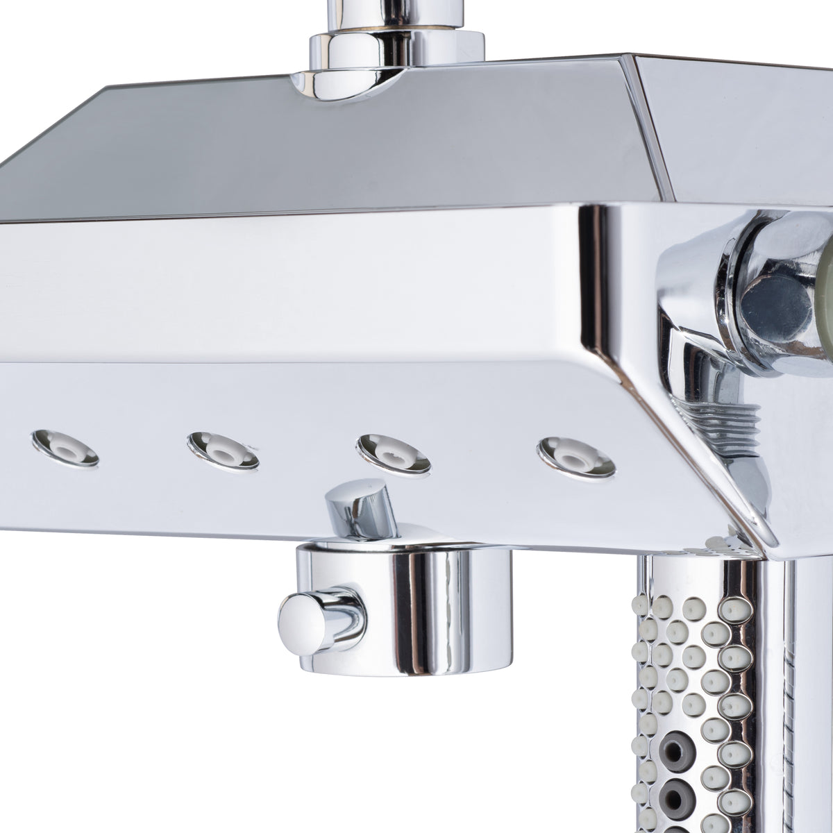 PULSE ShowerSpas Shower System - AquaPower ShowerSpa - diverter at the bottom of Aqua Power - Polished Chrome - 1054 - Vital Hydrotherapy