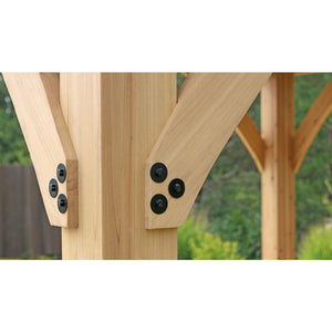 10' x 10' Meridian Gazebo Kit wooden gazebo 100% cedar lumber with a neutral coffee brown with black screws - Vital Hydrotherapy