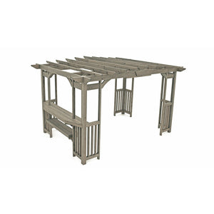 Yardistry 10' x 14' Madison Pergola YM11783 - Premium Cedar Lumber - Removable and Snap-on Sunshade - Premium Corner Design With Wooden Balusters - Bar and Shelf Feature - Pre-cut, Pre-drilled, and Pre-finished - Vital Hydrotherapy