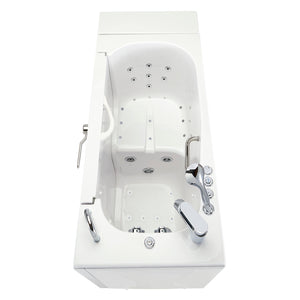 Ella's Bubbles Wheelchair Transfer 26"x52" Acrylic Walk-In Bathtub with Outward Swing Door, 2 Piece Fast Fill Faucet, 2" Dual Drain OLA2652 - Vital Hydrotherapy