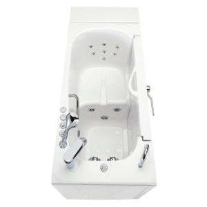 Ella's Bubbles Wheelchair Transfer 26"x52" Acrylic Walk-In Bathtub with Outward Swing Door, 2 Piece Fast Fill Faucet, 2" Dual Drain OLA2652 - Vital Hydrotherapy