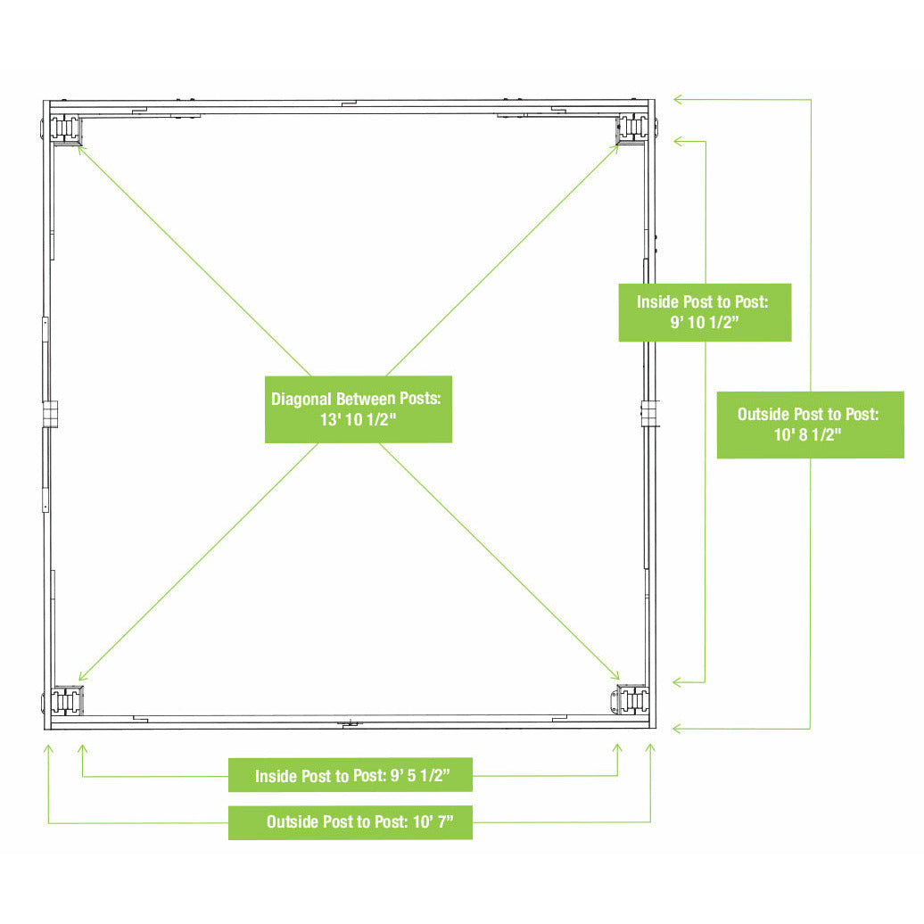 Yardistry 11' x 13' Carolina Pavilion YM11726X Dimension Drawing - Vital Hydrotherapy