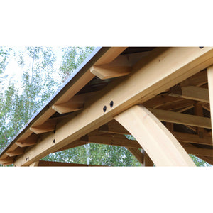 11' x 13' Carolina Pavilion Premium cedar lumber upper close up side view - Vital Hydrotherapy 