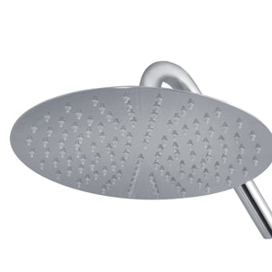 PULSE ShowerSpas Stainless Steel Shower Head - Island Falls 250mm - Polished Stainless steel - Super thin profile with robotic laser-welded leading edge - with Soft, durable silicone spray tips and Swivel brass ball joint - 2001-250 - Vital Hydrotherapy