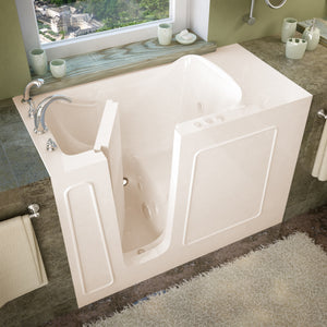 Meditub 26 x 53 Walk-In Bathtub - High-grade marine fiberglass with triple gel coating - Biscuit Finish - Inward swinging door - with 6 in. Threshold & 17 in. Seat Height, Built-in grab bar - Left Drain - Whirlpool Jetted - Lifestyle - 2653 - Vital Hydrotherapy