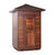 Enlighten sauna SaunaTerra Dry Traditional MoonLight 2 Person Outdoor Sauna Canadian Red Cedar Wood Outside And Inside Double Roof ( Flat Roof + peak roof) front view