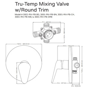 PULSE ShowerSpas Tru-Temp Pressure Balance 1/2" Rough-In Valve with Trim Kit 3001-RIV-PB
