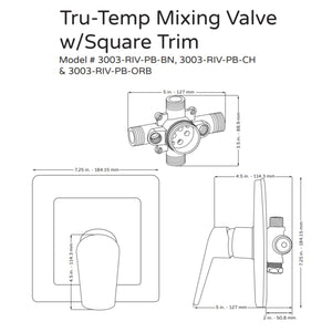 PULSE ShowerSpas Tru-Temp Pressure Balance 1/2" Rough-In Valve with Trim Kit 3003-RIV-PB