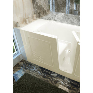 Meditub 30 x 60 Walk-In Bathtub - High-grade marine fiberglass with triple gel coating - Biscuit finish - Inward swinging door - Right side drain - with 5.5 in. Threshold & 17 in. Seat Height, built-in grab bar - Air Jetted - Lifestyle -3060WI - Vital Hydrotherapy