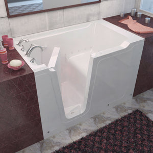Meditub 36 x 60 White Walk-In Bathtub - High-grade marine fiberglass with triple gel coating - Left Door - with 6.5 in. Threshold & 17.5 in. Seat Height, built-in grab - Air Jetted - Lifestyle - 3660 - Vital Hydrotherapy 