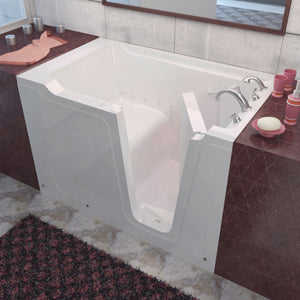 Meditub 36 x 60 White Walk-In Bathtub - High-grade marine fiberglass with triple gel coating - Right Door - with 6.5 in. Threshold & 17.5 in. Seat Height, built-in grab - Air Jetted - Lifestyle - 3660 - Vital Hydrotherapy
