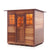 Enlighten sauna SaunaTerra Dry Traditional MoonLight 4 Person Canadian Red Cedar Wood Outside And Inside Indoor roofed front view