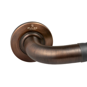 PULSE Ergo Safety Bar - Made of 304 Stainless Steel - Safety bar in Oil rubbed bronze finish - with a decorative design - closeup view - 4005 - Vital Hydrotherapy