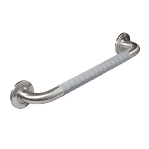 PULSE Ergo Safety Bar - Made of 304 Stainless Steel - Safety bar in Brushed Nickel finish - with a decorative design - with Dimpled ergonomic soft grip - 4005 - Vital Hydrotherapy