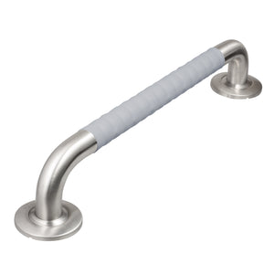 PULSE Ergo Safety Bar - Made of 304 Stainless Steel - Safety bar in Brushed Nickel finish - with a decorative design - with Dimpled ergonomic soft grip - 4005 - Vital Hydrotherapy