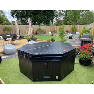 Canadian Spa Muskoka 5-Person 14-Jet Portable Plug & Play Hot Tub - Black outside - with hardtop cover - Size: 74" x 74"x 29" - Outdoor setup - KH-10096 - Vital Hydrotherapy
