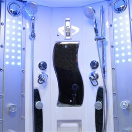Mesa 608P Steam Shower with 2 adjustable handheld shower wands, massage jets