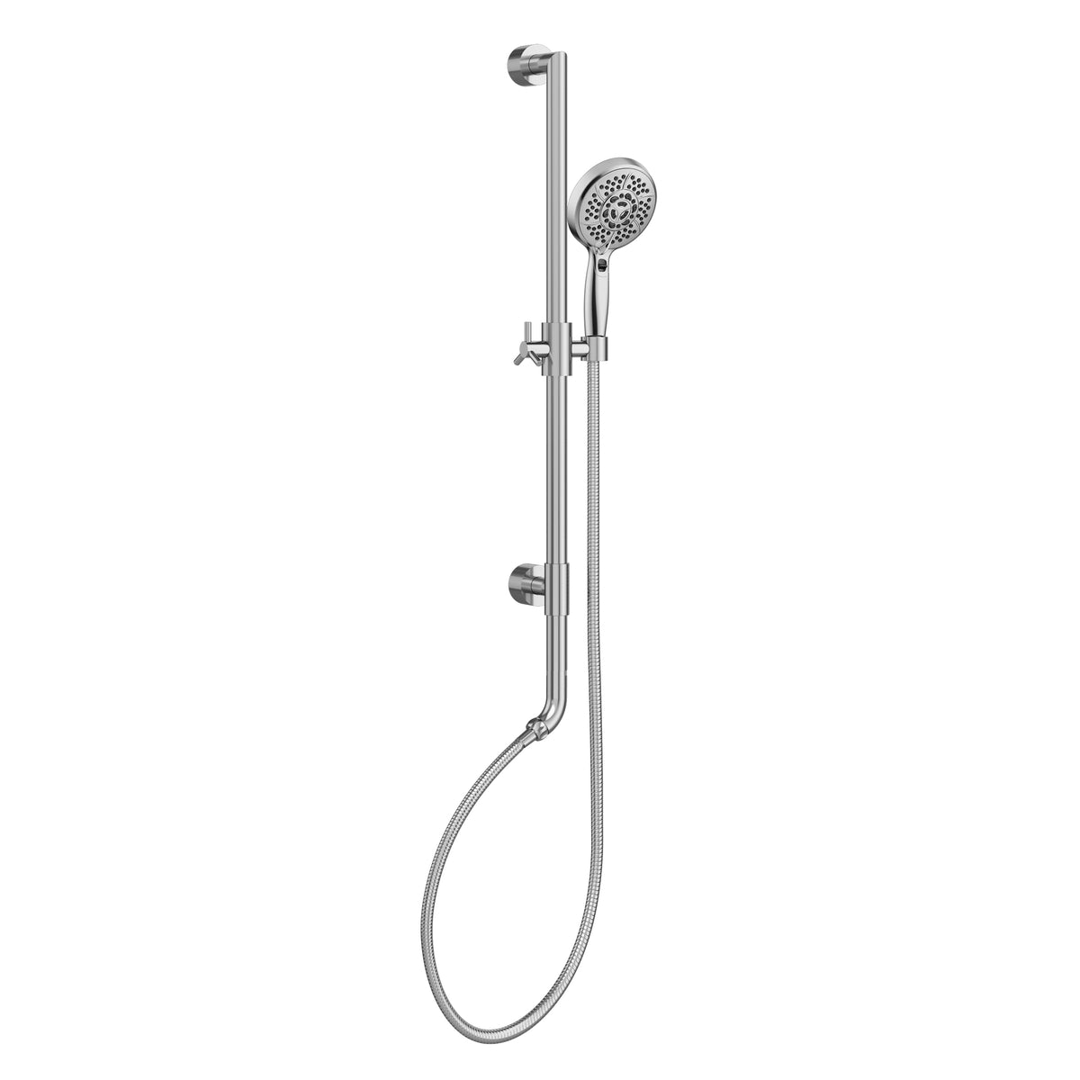 PULSE ShowerSpas Shower System - AquaBar Shower System - Multi-function hand shower with water-saving trickle function and brass slider - Polished Chrome - 7003 - Vital Hydrotherapy