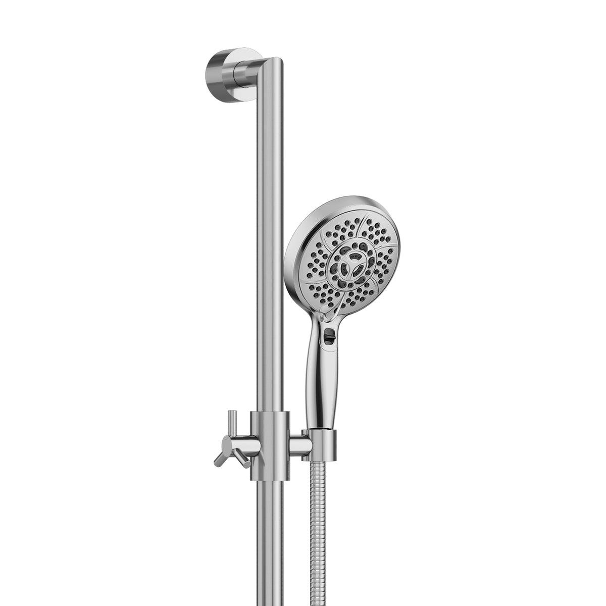 PULSE ShowerSpas Shower System - AquaBar Shower System - Multi-function hand shower with water-saving trickle function and brass slider - Polished Chrome - 7003 - Vital Hydrotherapy