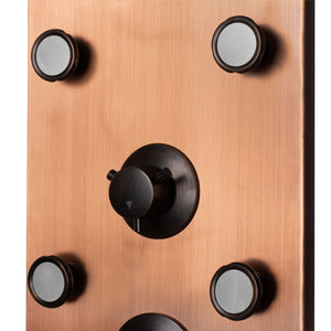 PULSE ShowerSpas Brushed Copper Shower Panel - La Mesa ShowerSpa - with Silk-Spray™ body jets and temperature tester - 7007 - Vital Hydrotherapy