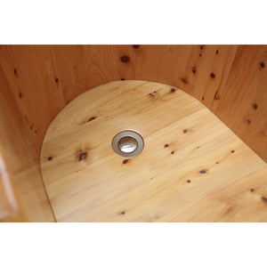 ALFI AB1136 61" Free Standing Cedar Wooden Bathtub with polished chrome pop-up drain inside view