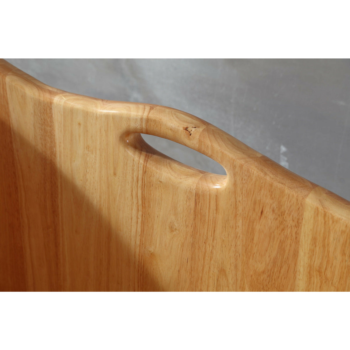 ALFI AB1187 57" Free Standing Rubber Wooden Soaking Bathtub close up view