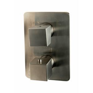ALFI AB2287-BN Brushed Nickel Modern square knobs in a white background