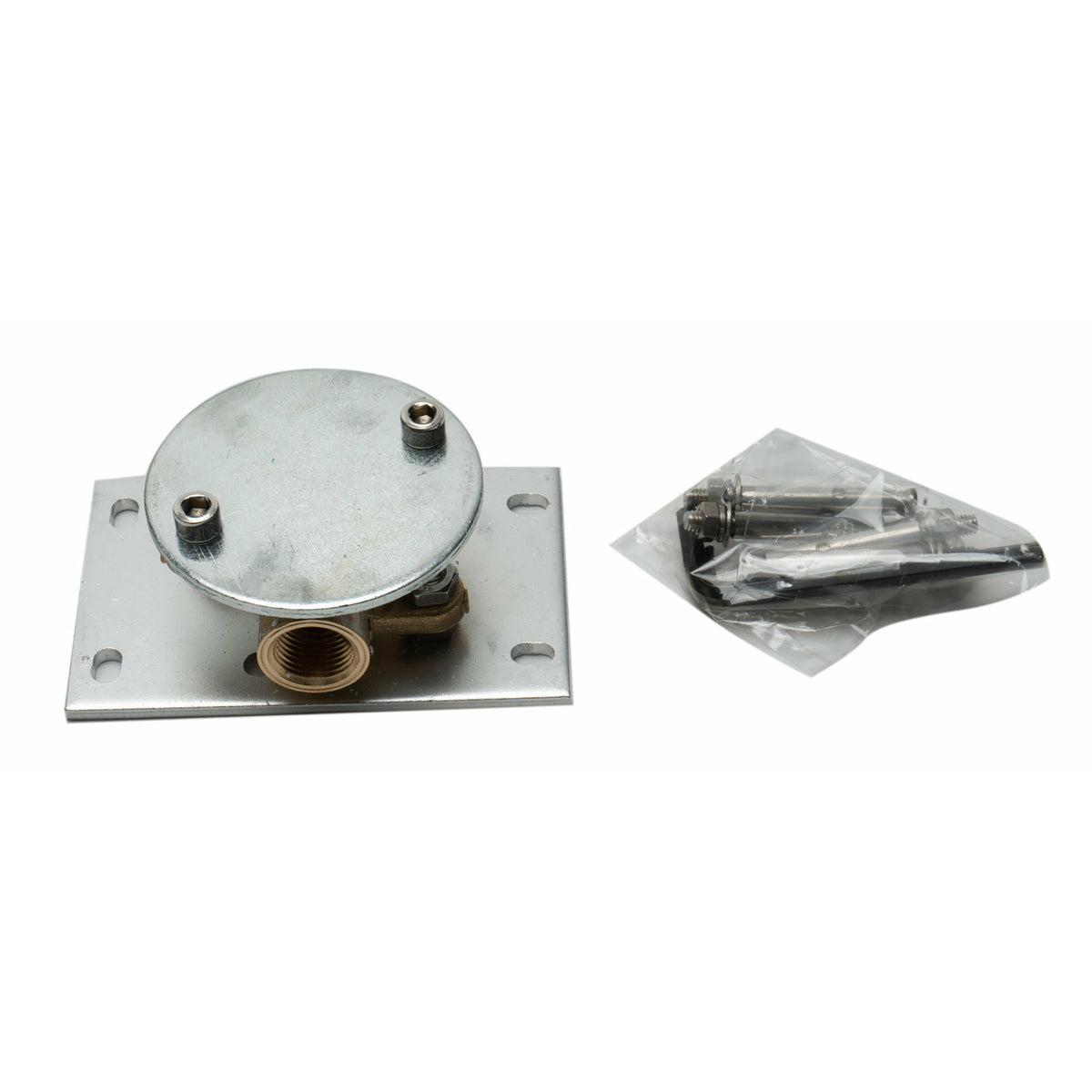 ALFI AB2553 check valve brushed nickel in a white background