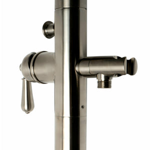 ALFI AB2553 Free Standing Floor Mounted Bath Tub Filler brushed nickel solid brass construction in a white background