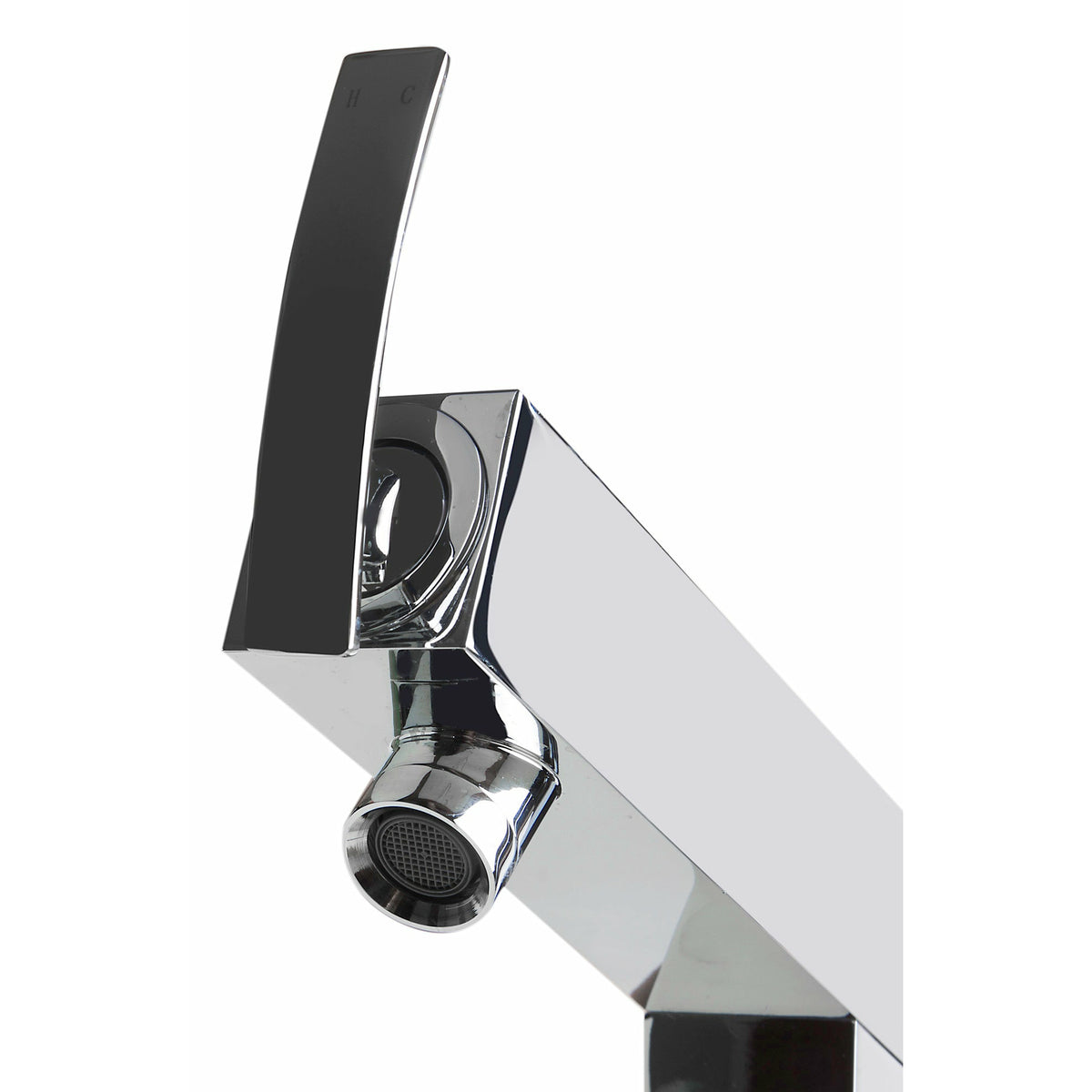ALFI AB2728 Floor Mounted Tub Filler + Mixer polished chrome in a white background close up view