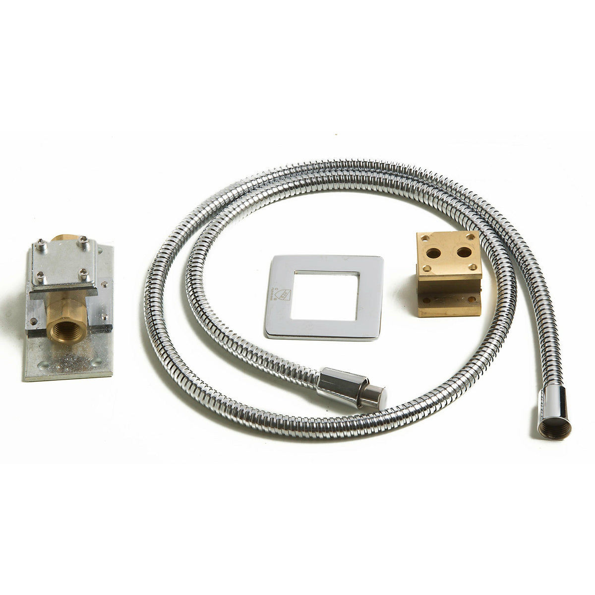 ALFI AB2728 ALFI AB2728 Floor Mounted Tub Filler + Mixer with shower tube polished chrome in a white background