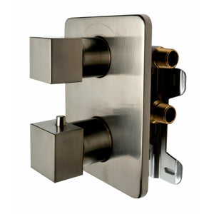 ALFI AB2830-BN Brushed Nickel Temperature Control, On/Off Control Modern square solid brass construction in a white background