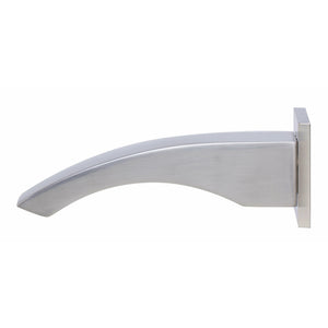 ALFI AB3301 Curved Wall mounted Tub Filler Bathroom Spout brushed nickel in a white background, side view
