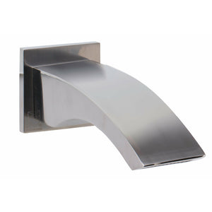 ALFI AB3301 Curved Wall mounted Tub Filler Bathroom Spout brushed nickel in a white background, front view