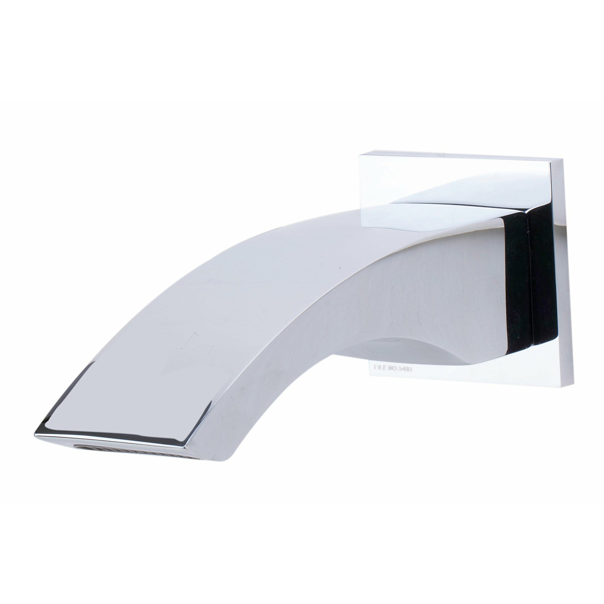 ALFI AB3301 Curved Wall mounted Tub Filler Bathroom Spout brushed nickel in a white background