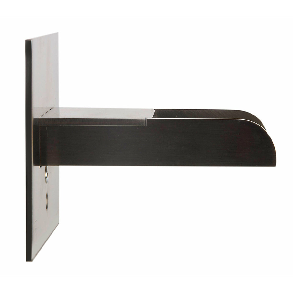 ALFI AB5901 Waterfall Tub Filler brushed nickel, wall mounted in a white background, side view