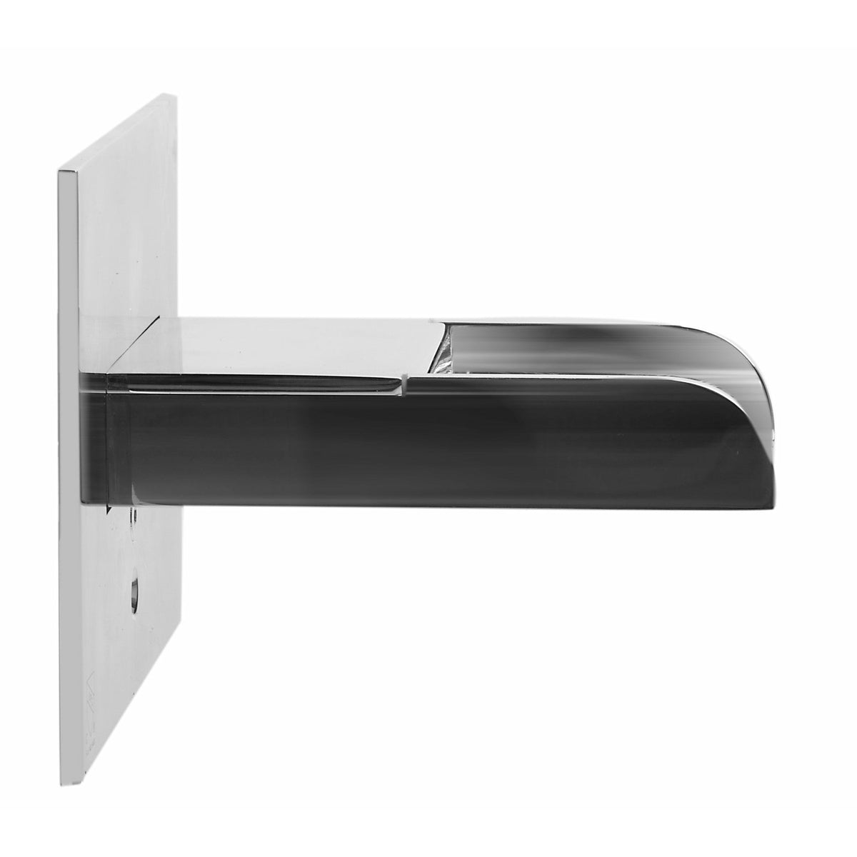 ALFI AB5901 Waterfall Tub Filler polished chrome, wall mounted in a white background, side view
