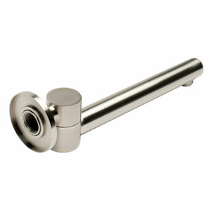 ALFI AB6601 Round Foldable Tub Spout brushed nickel with decorative round plate cover and female connection in a white background