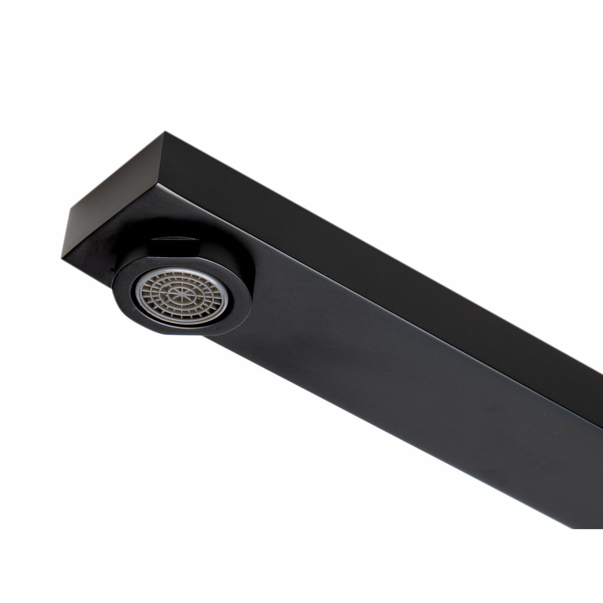 ALFI AB7701 Square Foldable Tub Spout Black Matte finish in a white background