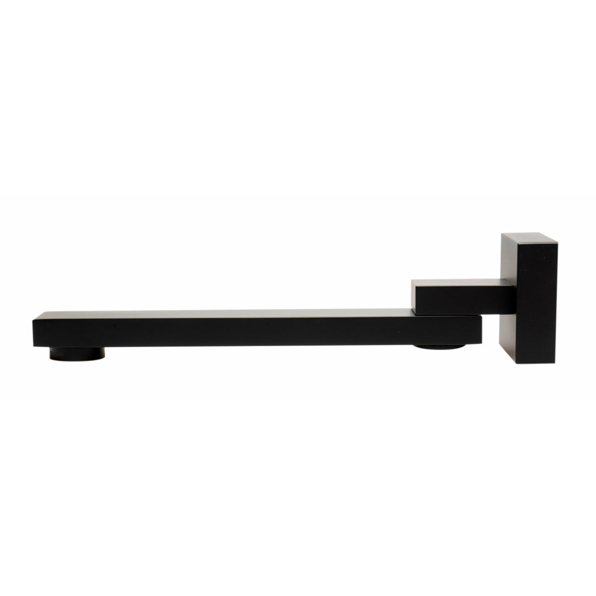 ALFI AB7701 Square Foldable Tub Spout Black Matte finish in a white background