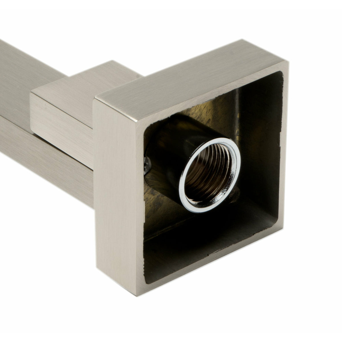 ALFI AB7701 Square Foldable Tub Spout brushed nickel, female connection in a white background