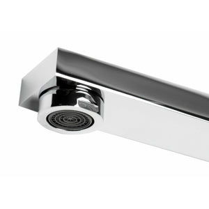 ALFI AB7701 Square Foldable Tub Spout polished chrome with filter in a white background